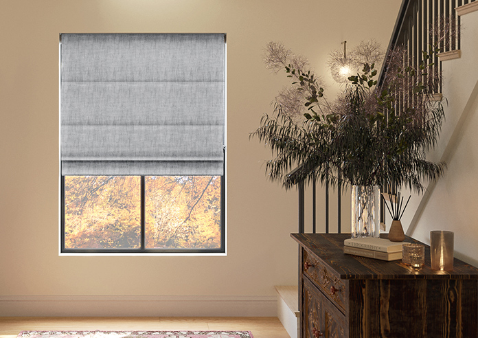 Rhea, Stainless Steel - Motorised Roman Blind - Image 3